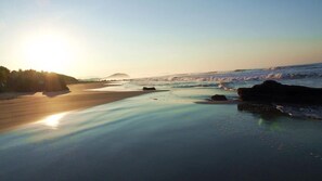Beach in front of villas