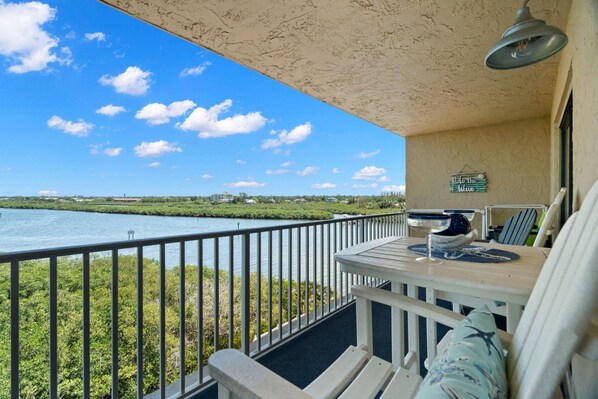 Relax and Enjoy the Peaceful View of the Intercoastal from the Private, Covered Balcony