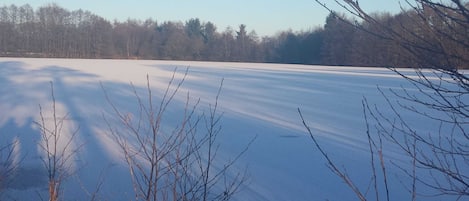 zugefrorener Brinksee (5 Gehminuten)