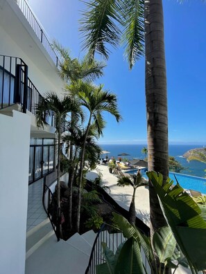 Walking to the pool deck