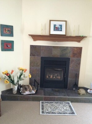 Woodburning fireplace
