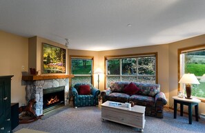 Living Room with Sofabed and Gas Fireplace