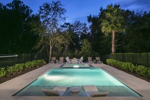 Evening dips in your southwest facing pool will be enchanting