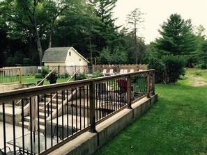 Lower deck and pool house