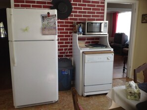 Microwave and fridge