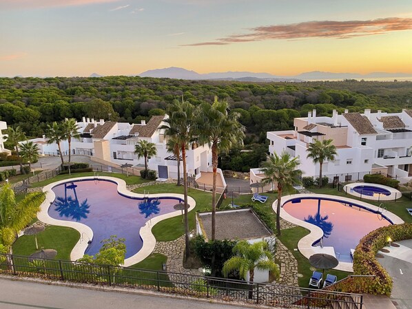 The pool and sea view from the Penthouse terrace
