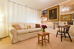 Living room: sofabed converts to comfortable king bed