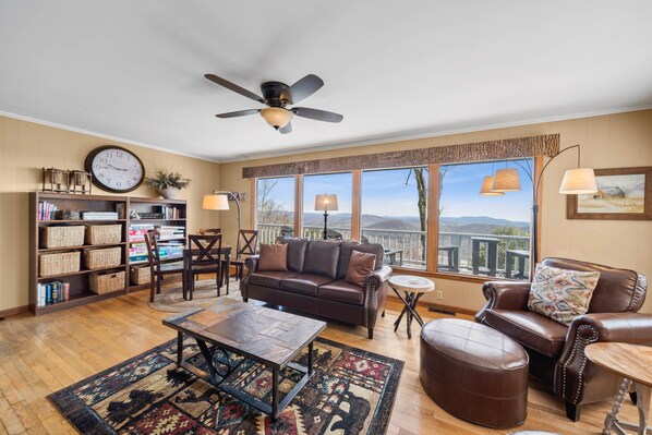 Multi-Mile Views Across a Wall of Windows in Main Living Area