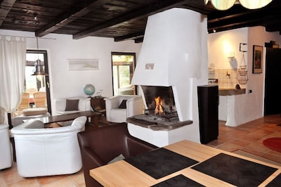 **** apartment with fireplace, WiFi, pool and sauna use, terrace 