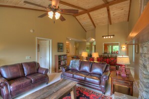 Spacious, Tongue & Groove Ceilings, Leather Seating, HDTV, Fireplace