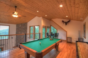 Pool Table and Shuffleboard in Loft Game Room