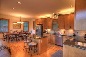 Spacious, Open Kitchen with Island Bar Seating