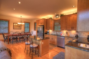 Spacious, Open Kitchen with Island Bar Seating