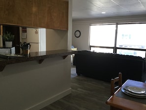 A view into the apartment from the entry area