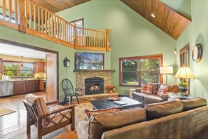Open Main Floor with Vaulted Tongue and Groove Ceilings