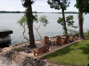 Outdoor paver fire pit / seating area. 