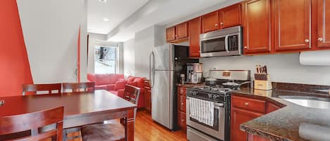 View from the kitchen to living room