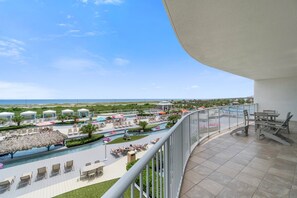 Large Private Balcony with View of Amenities
