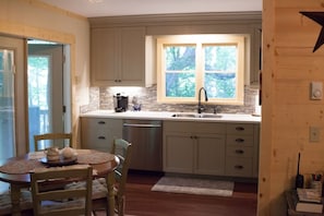 Kitchen an dining area.