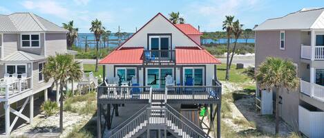 Beachside Exterior with Bay in Background