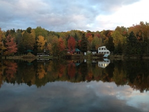 View of the Cottage from the lake in the fall