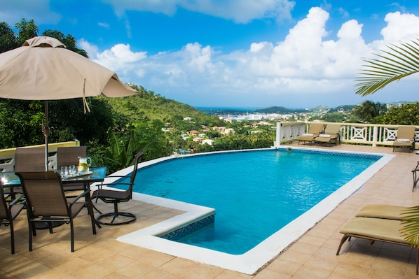 Exquisite views of the Marina from the pool terrace