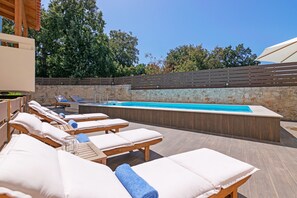 Swimming pool area of All Season Villa in Rethymno, Crete