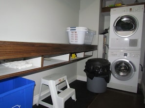 Bosch Washer & Dryer.  Extra Laundry Storage