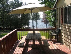 Umbrella for shade on the deck