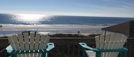 We have 6 Adirondack chairs to view the beautiful beach and ocean.