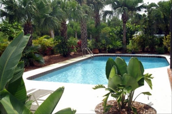 Relax by the secluded pool. 