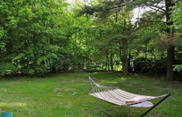 Huge private backyard with a lot of shade