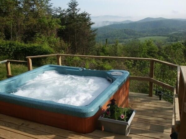 Summer Time at The Cabin Hot Tub for Relaxing