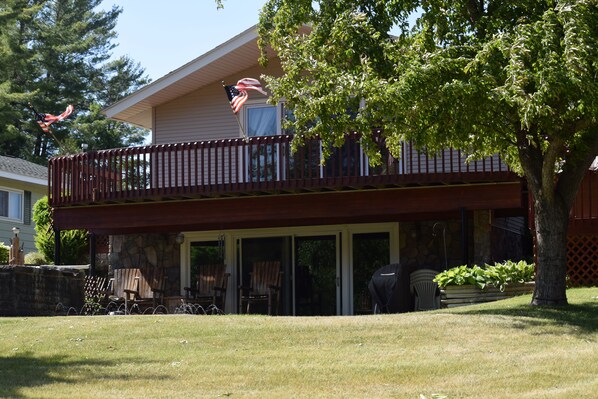 The river-facing side of the cottage.