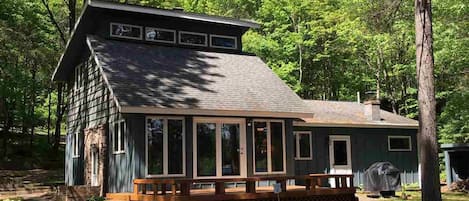 View of cabin from lake-side.