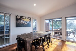 Dining area opens on to deck