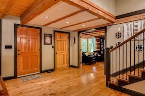 Front entrance and entrance into the pool table room