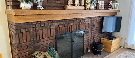 Wood burning fireplace