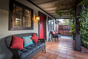 Cozy bench made for relaxing.
