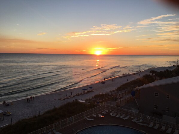 Sunset off our balcony - PERFECT view every night!!