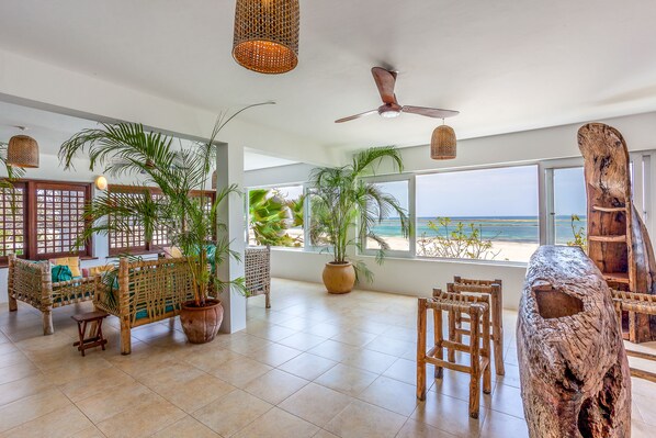 Bar and living area