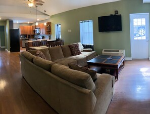 Living Room, Dining Area, and Kitchen View