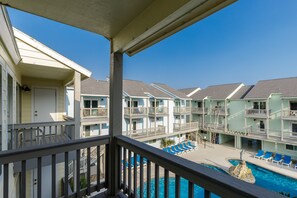 Pool view from master bedroom balcony