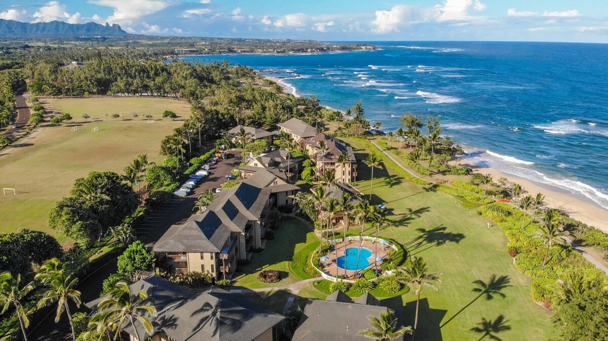 Kaha Lani #109, Ocean View, Ground Floor, Tropical Elegance, Steps to Beach