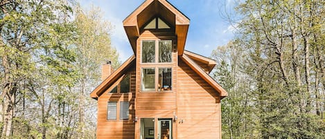 This breathtaking chalet has a cathedral-like quality and tons of natural light.