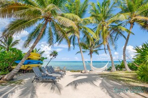 Casa Chaca's Beachfront with Sunloungers and Hammocks