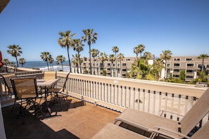 The spacious master bedroom balcony