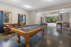Pool Table in the Garage Game Room