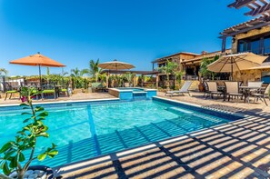 Large pool and Jacuzzi patio