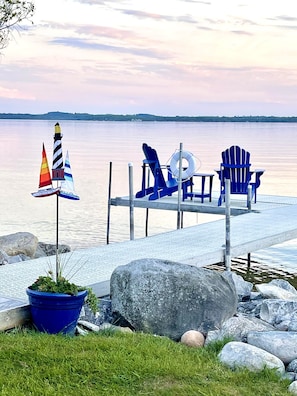 Your private dock is waiting for you.  Come Jump in Lake Charlevoix!
